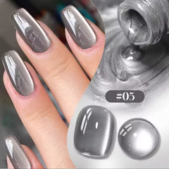 YICKYUE - 12ML 1PCS Grey Black Glass Bead Cat Eye Gel Nail Polish Whitening Autumn Nails Black Nails Nail Supplies UV Light Nails