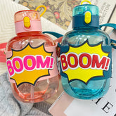 750ML Creative Water Bottles with Straw Portable Straw Water Cup Big Belly Cup Water Bottle Large Capacity Leak-proof Water Cup
