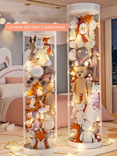 Plush Doll Storage Bucket Children's Toy Storage Box Doll Doll Storage Container Cylinder Rotation