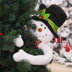YICKYUE - Christmas Tree Ornament Cute Hugs The Tree Doll, Santa Claus Snowman, Festive Decor Noel Atmosphere Cloth Xmas New Year 2025