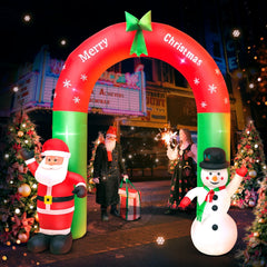 Yickyue New Christmas Santa Claus Inflatable Decoration for Home Outdoor Xmas Elk Pulling Sleigh Snowman Decor Yard Garden Party Arch