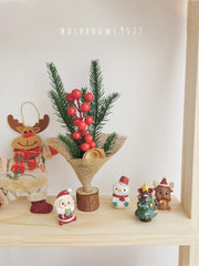 Merry Christmas Desktop Mini Pine Cone Dried Flower Christmas Tree Christmas New Year Shopping Mall Shop Decoration Ornaments