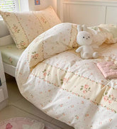 YICKYUE - Romantic sweet flower rose bedding set single double,twin full queen king cotton home textile bed sheet pillow case quilt cover