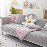 Winter Plush Sofa Cover Universal Sofa Towel Quilted Carpet Velvet Solid Color Rugs for Living Room Non-Slip Couch Cover CHAUSUB