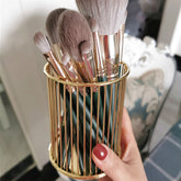 Iron Cylindrical Cosmetics Makeup Brushes Storage Box Case Storage Lipstick Brush Pen Holder Organizer Makeup Pen Storage