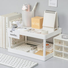 Storage Shelf Desktop Rack Double-layer Desk Stand Shelf Plastic Desk Shelves Cosmetic Sundries Organizer Home Storage