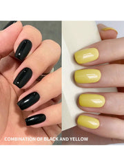 YICKYUE - 2pcs Set 15ml Black and Yellow Painting Gel Nail Polish - UV/LED Soak Off, Formaldehyde-Free for DIY French Manicure Art at Home