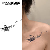 YICKYUE - Butterflies in Flight temporary tattoo sticker, waterproof magic tattoo, lasts to 15 days fake tattoo, semi permanent tattoo