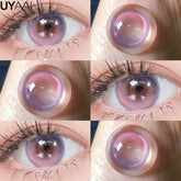 YICKYUE - 1 Pair Korean Fashion Lenses Pink Cosplay Anime Lenses Color Contact Lenses for Eyes Cosmetics Colored Lenses Red Lenses
