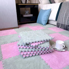 Yickyue 30*30*1cm Thickening Splice Floor Mat Living Room Bedroom Children Soft Carpet Magic Patchwork Jigsaw Climbing Mat 10Pcs