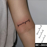 Sexy English Alphabet Design Waterproof Temporary Tattoo Sticker Female Male Arm Leg Fake Tattoo Letter Small Sticker