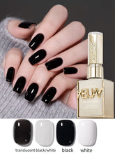YICKYUE - 15ml Black And White Gel Nail Polish Starter Pure Soak Off No Wipe Nail Gel Polish Suitable For All Seasons, 4 Colors For Choose