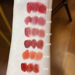 Yickyue CACE 3pc/set Matter Lipsticck Orange Gradient Tube Lip Tint Easy To Color Long Lasting Non-stick Cup Lipstick Makeup Cosmetics