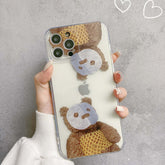 Mask bear cute funny silicone phone for iphone 12 mini 11 pro max 7 8 plus x xr xs max cartoon lovely bears cover capa shell