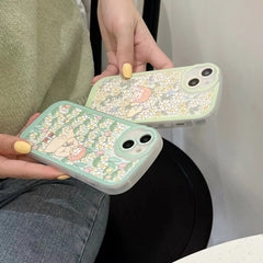 Korean Cute Bear Daisy Floral Girl Kawaii Phone Case For iPhone 13 12 11 Pro XS Max X XR Shockproof Soft Cover