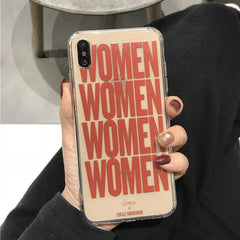 Women woman silicone phone case clear funda for iphone xr 11 12 mini pro max x xs max 7 8 plus anti-knock cover capa conque
