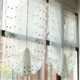 YICKYUE - Free Shipping Purple Rose Lifted Curtains Balloon Purdah Roman Shades Finished Fan Drapes Short Blinds Coffee Window Valance