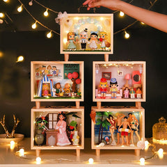 Wooden Transparent Display Case for Pop Mart Blind Box Collectible Figures Toys Dolls Storage Box Artcrafts Ornament Storage Bin