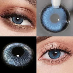 YICKYUE Celestia Brown 2Pcs Prescription Colored Contact Lenses Eye Enlarge Contacts Natural Coloured Lens with Power 6Months