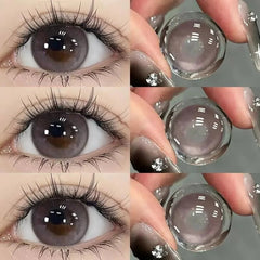YICKYUE - 1 Pair Korean Pink Lenses Colored Contact Lenses with Degree Myopia Lenses Natural Fashion Lenses New Free Shipping