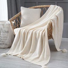Bubble Kiss Tassel Knitted Blanket Throw Blanket For Sofa Bedroom Summer Sleep Blanket Home Decor Soft Delicate Fashion Blanket