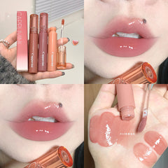 YICKYUE - Cherry Red Glossy Tint Lipstick Waterproof Liquid Mirror Water Sexy Red Juice Lip Gloss Moisturizing Transparent Gloss Makeup