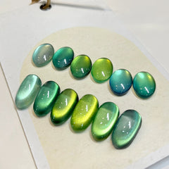 YICKYUE - 12ML 1-16PCS 2025 New Nail Supplies Huai Shui Bamboo Pavilion Strobe Green Glass Bead Cat Eye Magnetic Gel Polish Summer Nails