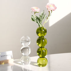 YICKYUE - Retro Glass Spherical Colorful Vase