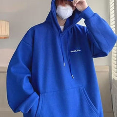 YICKYUE - Autumn Winter Spring Solid Versatile Sports Hoodie Casual Men's Loose Tess Sporty Cool Boys Soft Preppy Style School Student