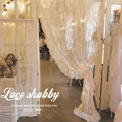 YICKYUE - French Lace Curtain for Living Room, White Floral Tulle Window Blinds for Bedroom, Kitchen Sheer Curtain, Drapes, Wedding Arch D