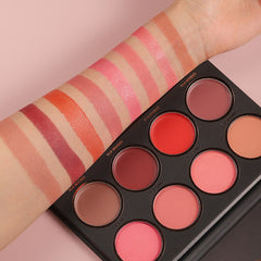 Yickyue 8-color Blush Palette for Different Skin Tones Eyeshadow Palette Powder Cream Mineral Pigment Face Cheek Blusher Makeup Palette