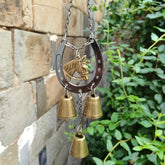 Retro Country Style Horseshoe Wind Chime Home Decor Items Lucky Pony Bell Pendant Room Decoration New Year Atmosphere Decoration