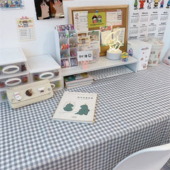 Ins Table Cloth 200cm Plaid Desk Cloth Tea Table Cloth Writing Desk Mat Students Dining Tablecloth Dinning Table Decoration