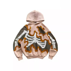 Hearujoy American Style Y2K Street Personality Trend Dark Retro Ins Foam Printing Men's and Women's Same Loose Hooded Sweater