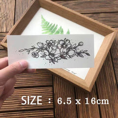 Waterproof Temporary Tattoo Black Sketch Flower Body Art Fake Tattoo Flash Tatto Clavicle Shoulder Female