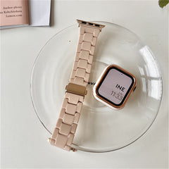 Suitable For Apple Watch 7 6 5 SE 4 3 2 Strap+Case Fashion Waist PC Solid Color For iwatch Band 45mm 41mm 40mm 44mm Resin Strap