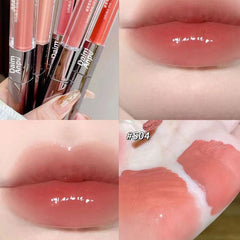 Yickyue New Colored Lip Gloss Double Lip Glaze Does Not Fade Not Touch Cup Velvet Matte Lip Gloss Jelly Toot Lip Lipstick Korean Makeup