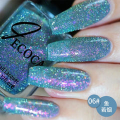 YICKYUE - Aurora Shimmer Effeect Quick Dry Glitter Nail Polish