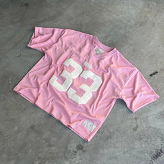 Hearujoy 90s Streetwear Y2K Mesh T Shirt Retro Numeral Foam Printing Streetwear Men Women Harajuku Casual Oversized Nylon Breathable Unisex Short Sleeve