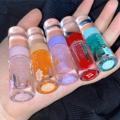 Biya Water Shine Rainbow Lip Oil Lasting Moisturizing Lip Glaze Transparent Shiny Glass Lip Gloss Student Style Cheap Lip Makeup