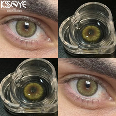YICKYUE - 2Pcs Best Selling Contacts Colored Lenses Korea Myopia Degree Green Grey Series Soft Lens Eye Beauty Pupil Fast Shipping