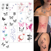 YICKYUE - 15 Sheets Colorful Butterfly Temporary Tattoo Stickers for Women Waterproof Face Tattoo Stickers for Party Favors Gifts