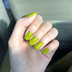 Press On Nails Short Pure Color Short Avocado Green Wearing Nail Finished Fake Nail Nail Patch TN