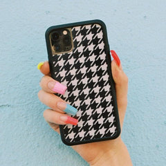 Houndstooth Silicone PC phone case for iphone 6S 7 8 Plus X Xs Max XR 11 12 Pro hard fundas for samsung s21 s30 note 21