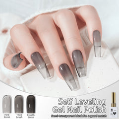 YICKYUE - RS Nail 9ml Self Leveling Gel Nail Polish Transparent Black Traceless Leveling Gel Semi Permanent Nail Art Soak Off LED UV Gel