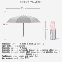 New 8 Ribs Pocket Mini Umbrella Anti UV Paraguas Sun Umbrella Rain Windproof Light Folding Portable Umbrellas for Women Children