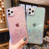 Luxury Glitter Sequin Transparent Phone Case For iPhone 11 12 Pro MAX Mini XS X XR 7 8 Plus SE 2 2022 Silicone Shockproof Cover