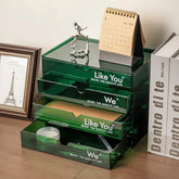 YICKYUE - New Desktop Transparent Drawer Storage Box File Storage Box Bedroom Study Superimposed Combination Storage Cabinet Home Office