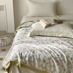 Yickyue Summer Cool Quilt Soft and Cool Blanket Washable Quilt Ice Silk Air Conditioning Satin Single Double Bedroom Bed Thin Quilts