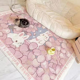 YICKYUE - Flower Living Room Non-slip Carpet Simple Girl Bedroom Bedside Carpets Leisure Restaurant Coffee Table Large Area Decorative Rug